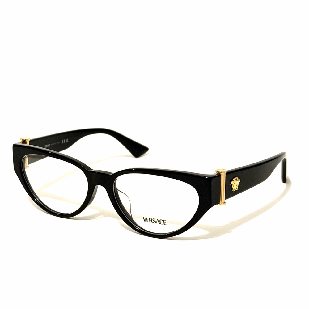 Versace Mod 3366 F  GB1 Black Gold Eyeglasses Authentic New NWT